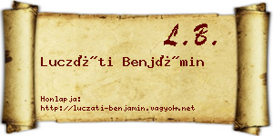 Luczáti Benjámin névjegykártya